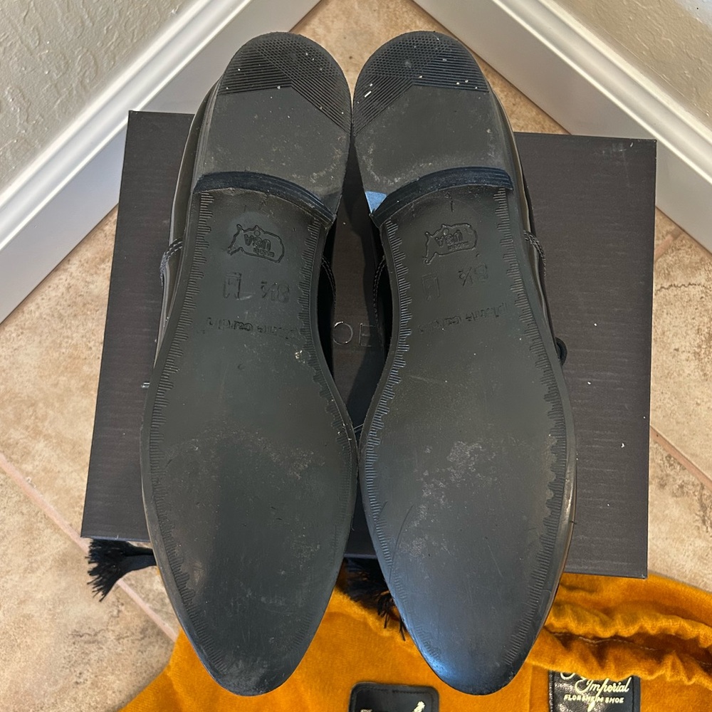 Pierre Cardin Men's Black Patent Leather Dress Shoes - Picture 8 of 10